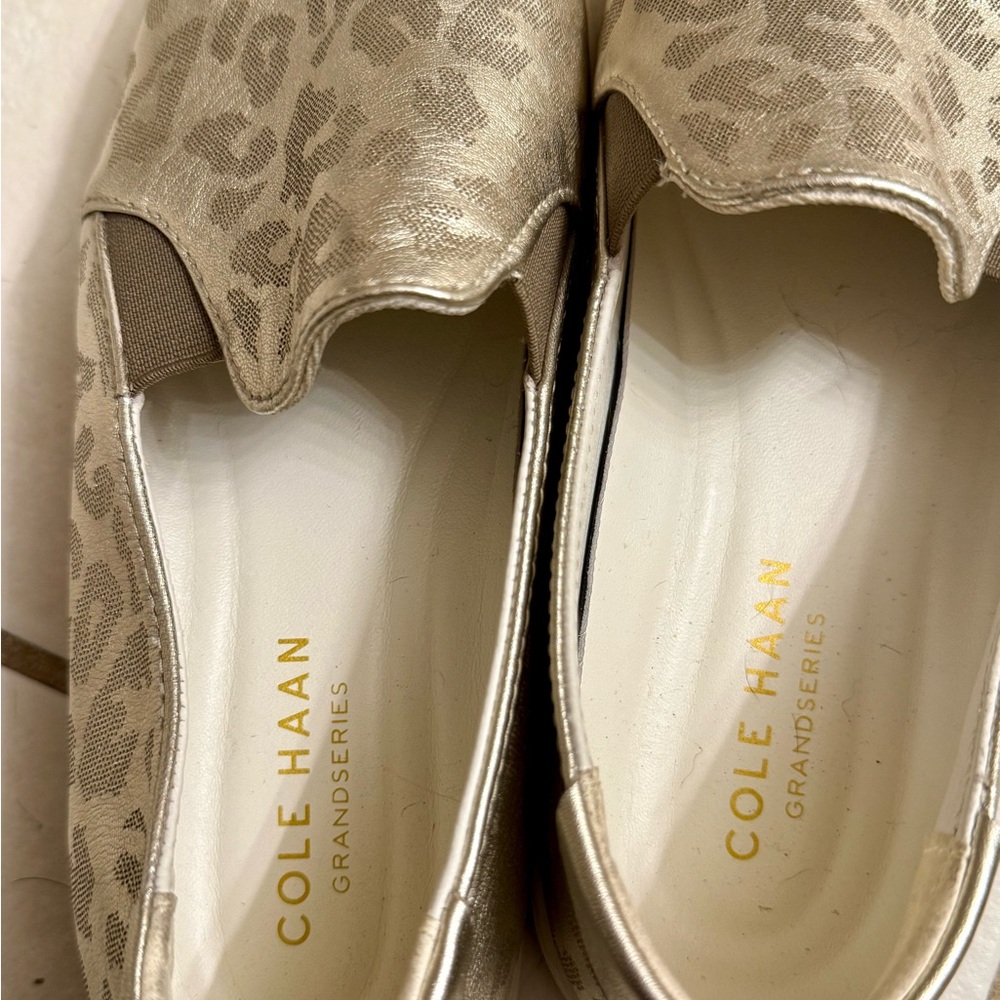 Cole Haan gold cheetah print slip on sneakers - Picture 3 of 3